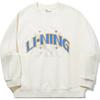 Li Ning Reignite Series Loose Round Neck Comfortable Casual Pullover Letter Print Sweatshirt Unisex Sweatshirt Off-White AWDUB61-1