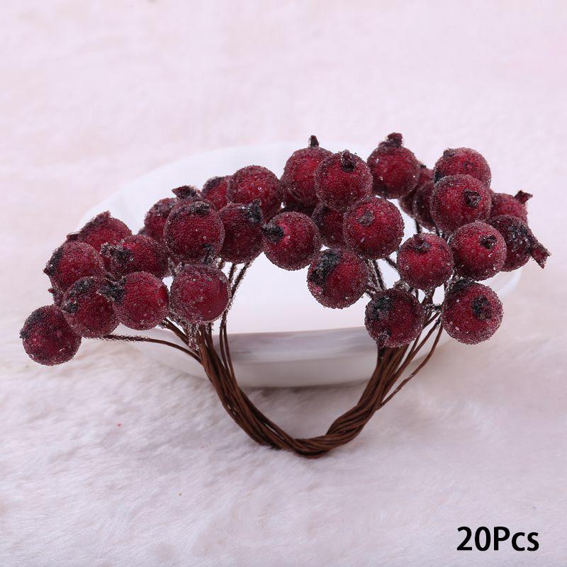 20 шт. Рождественский декоративный венок для скрапбукинга, искусственные ягоды, искусственные ягоды, яркий подарок для творчества