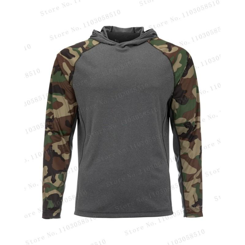 UPF 50 Quick-Dry Breathable Long Sleeve Sun Protection Hooded Shirt Fishing Outdoor Sports Surfing Diving