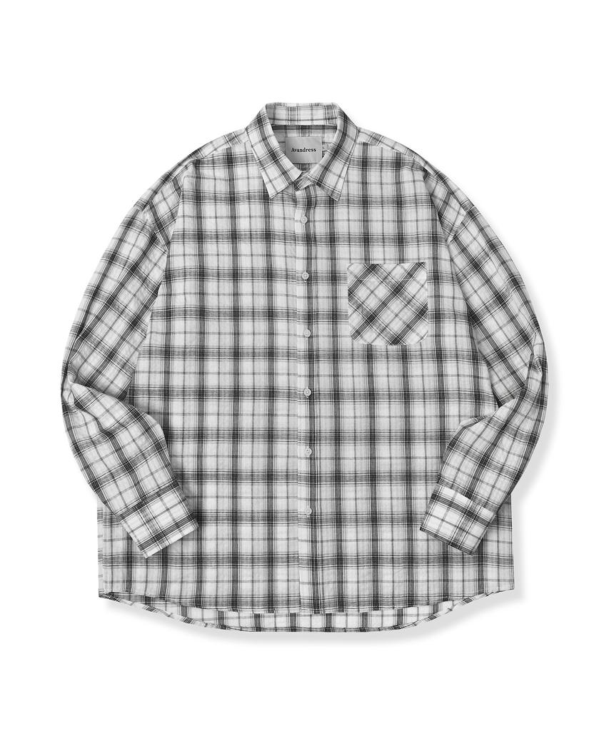 AVANDRESS Smith Overfit Check Shirt Charcoal