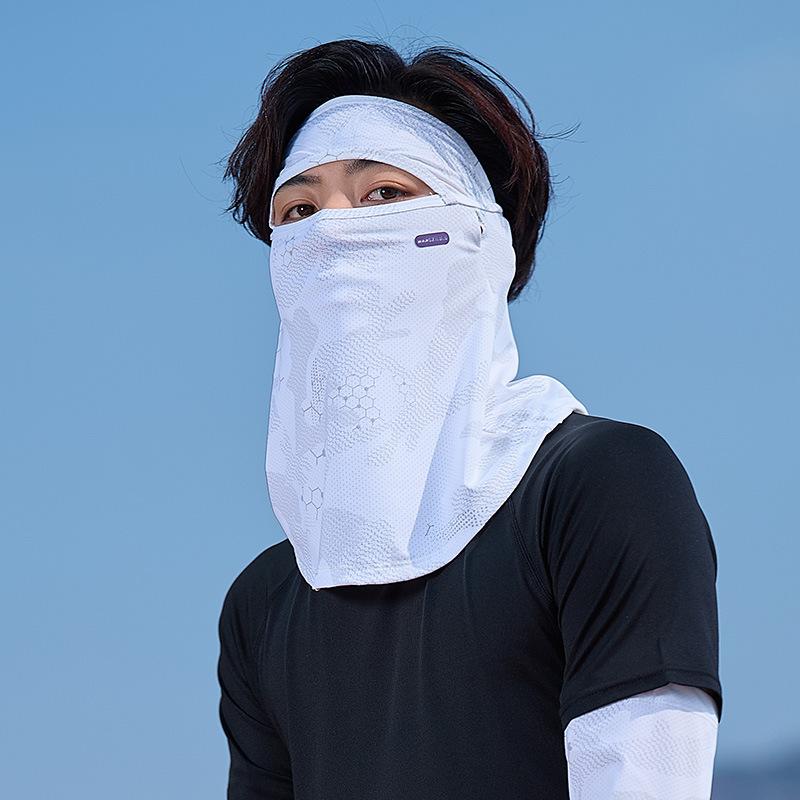 Full Face Sunshade Sunscreen Mask Neck Protection Uv Protection Men'S Mask Men'S Summer Ice Silk Cycling Breathable Mask