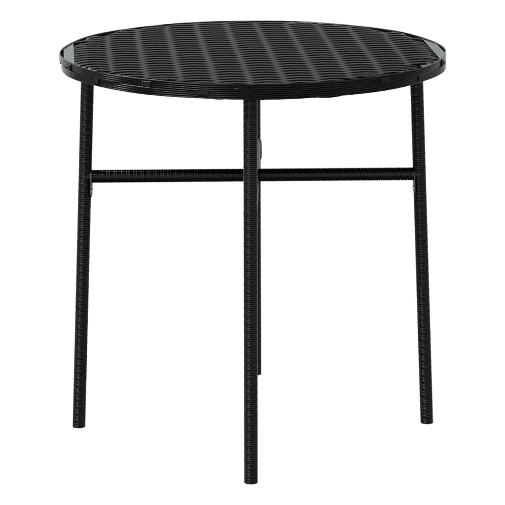 3 Piece Outdoor Dining Set Black Poly Rattan