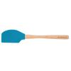 Platinum Silicone and Wood Spatula, Length 32 Cm - Blue