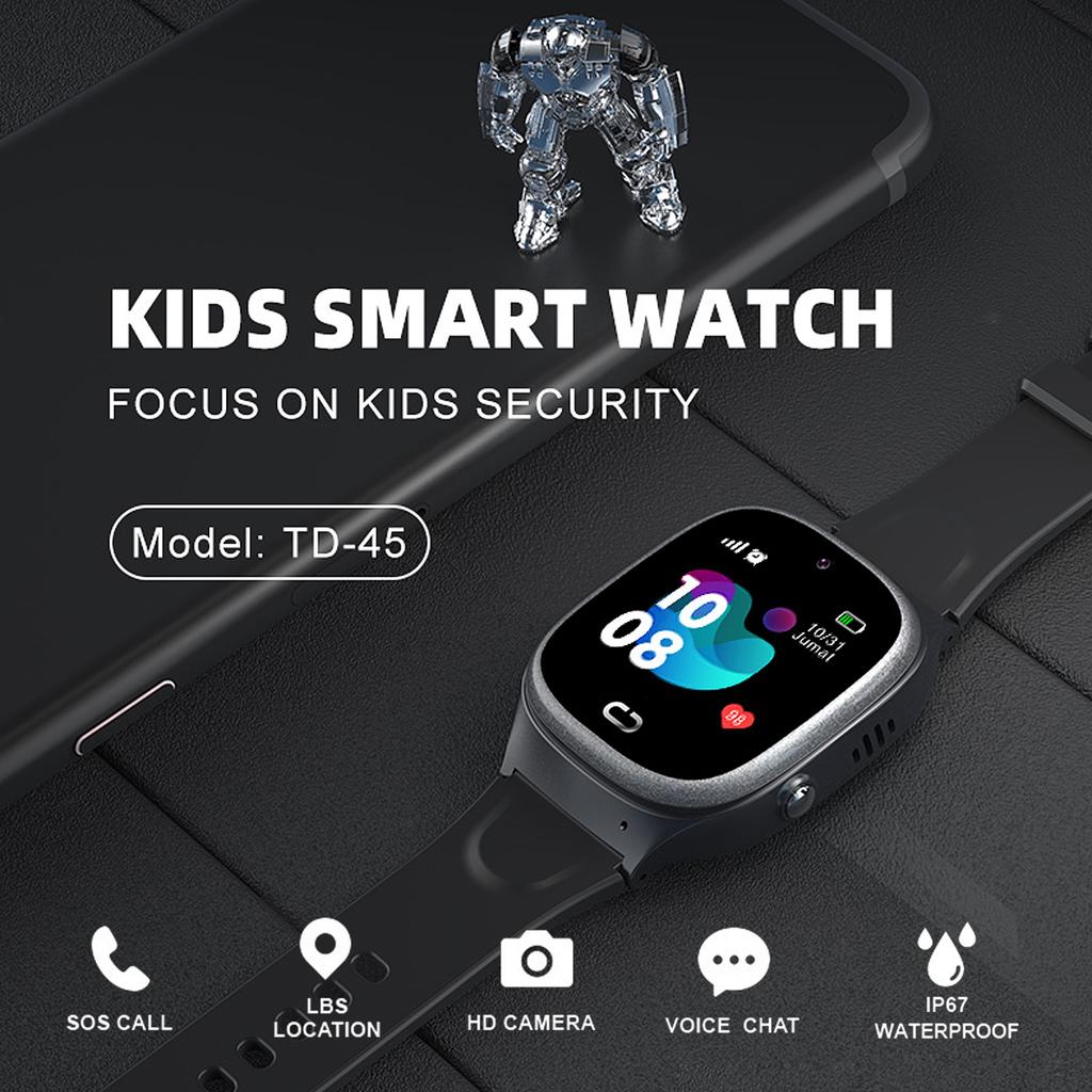 TD-45 2G Kids Smart Phone Watch Children Smartwatch SOS Call Voice Chat IP67 Waterproof with Nano