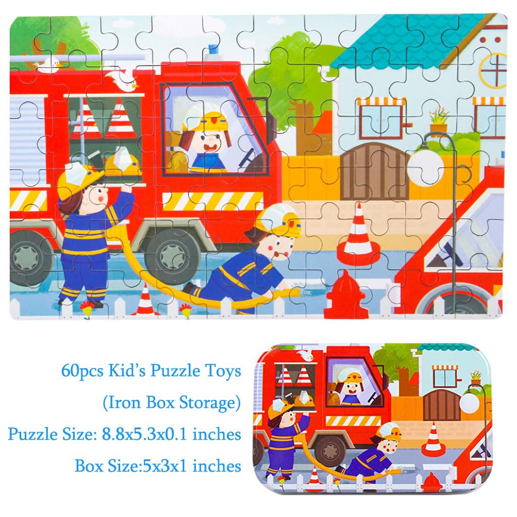 60 шт. пазлы мультяшные деревянные головоломки для детей ясельного возраста обучающие образовательные игрушки