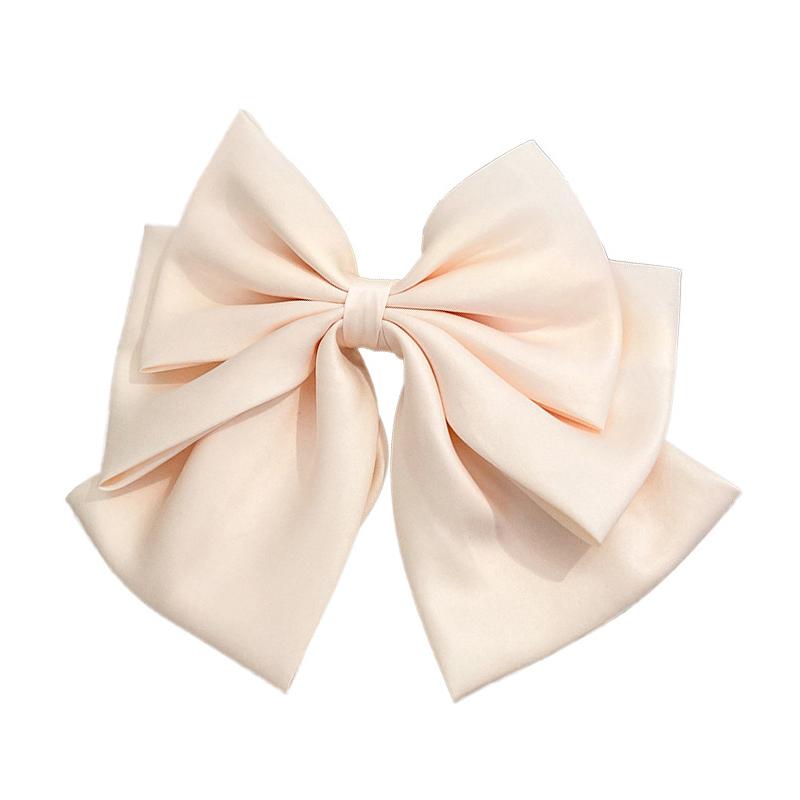 Female Satin Bow Hairpin Ponytail Clip Bowknot Ribbon Spring Clip Temperament Accessories Korean Fashion Elegant