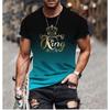 Mens Breathable Quick-Dry Short Sleeve T-Shirt With 3D Digital Print Loose Fit Cotton-Blend Sports