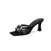 Summer Women's Sandals 2025 Fashion Luxury Diamond Open Toe Women's High Heel Slippers Outdoor Slippers High Heels Pumps
