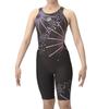 Swimsuit Fitness One Piece Spats Black X Purple M [Arena] (Open Back/Half Leg/Hatch Pad) Women's (BKPP)