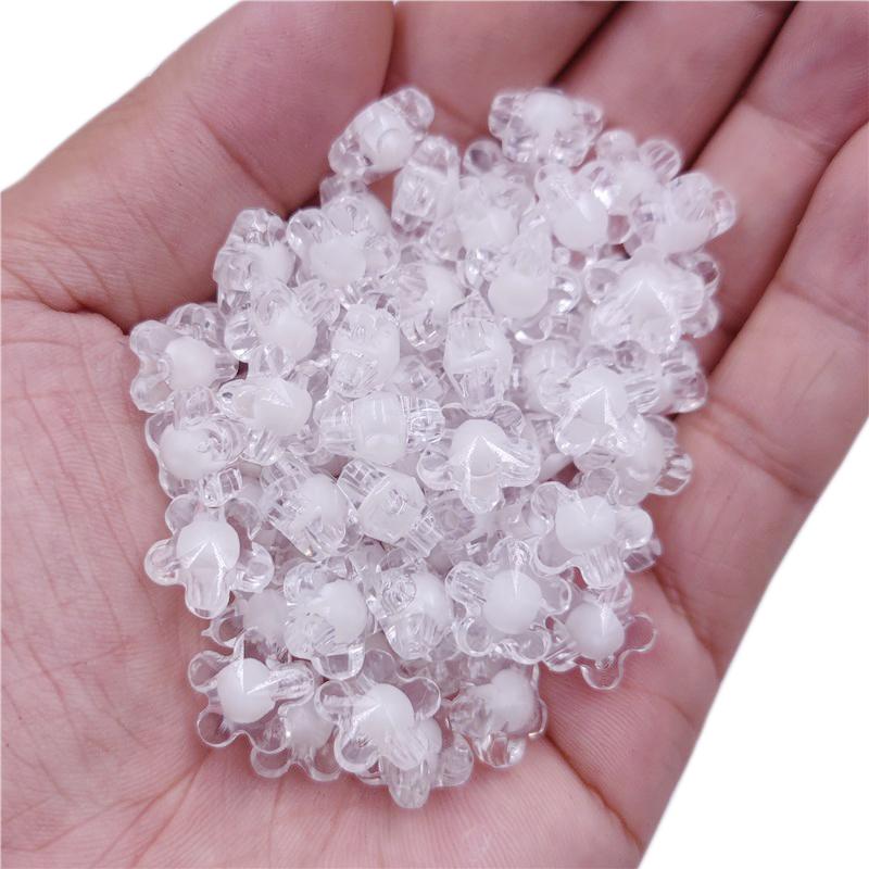 Double Layer 20Pcs For Jewelry Making Flower Loose Beads Pendant Transparent Necklace Bracelet DIY Crafts Wholesale