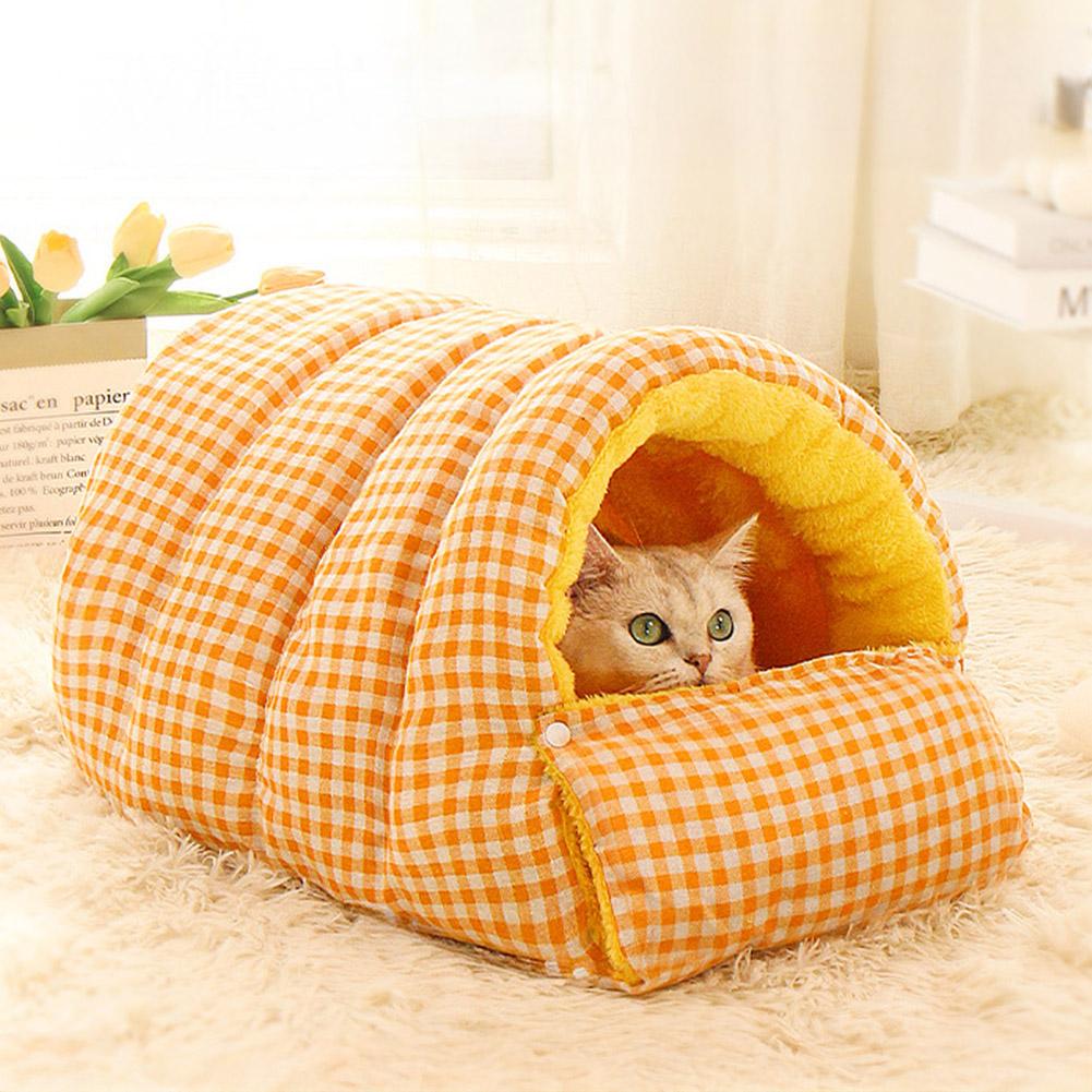 Winter Warm Cat Sleeping Bag Cozy Plush Burrow Cave Bed for Kitty Pet Supplies