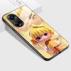 Для OPPO A16 A16s A18 A38 A58 A78 A96 A98 Reno8T 10 Pro 12F Realme C30 C33 C63 C65 C67 милый мультяшный чехол для телефона из глянцевого закаленного стекла с изображением девушки