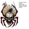 Halloween Hanging Ornaments Wind Chime Skull Spider Suncatcher, Double Side Printed Acrylic Window Gothic Decorations Ornament, Outdoor Decoration for