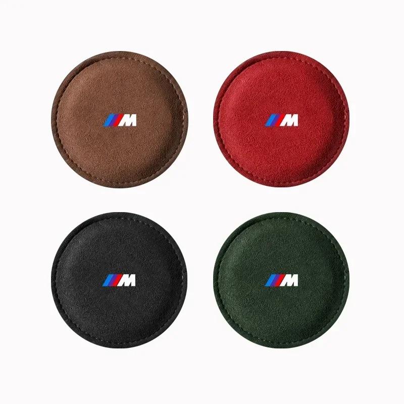 New 2025 Suede 2pcs Car Coaster Non-slip Mat Water Cup Bottle Holder For BMW 50TH Kith M E46 E90 E60 F30 F10 E39 E36 F20 G3