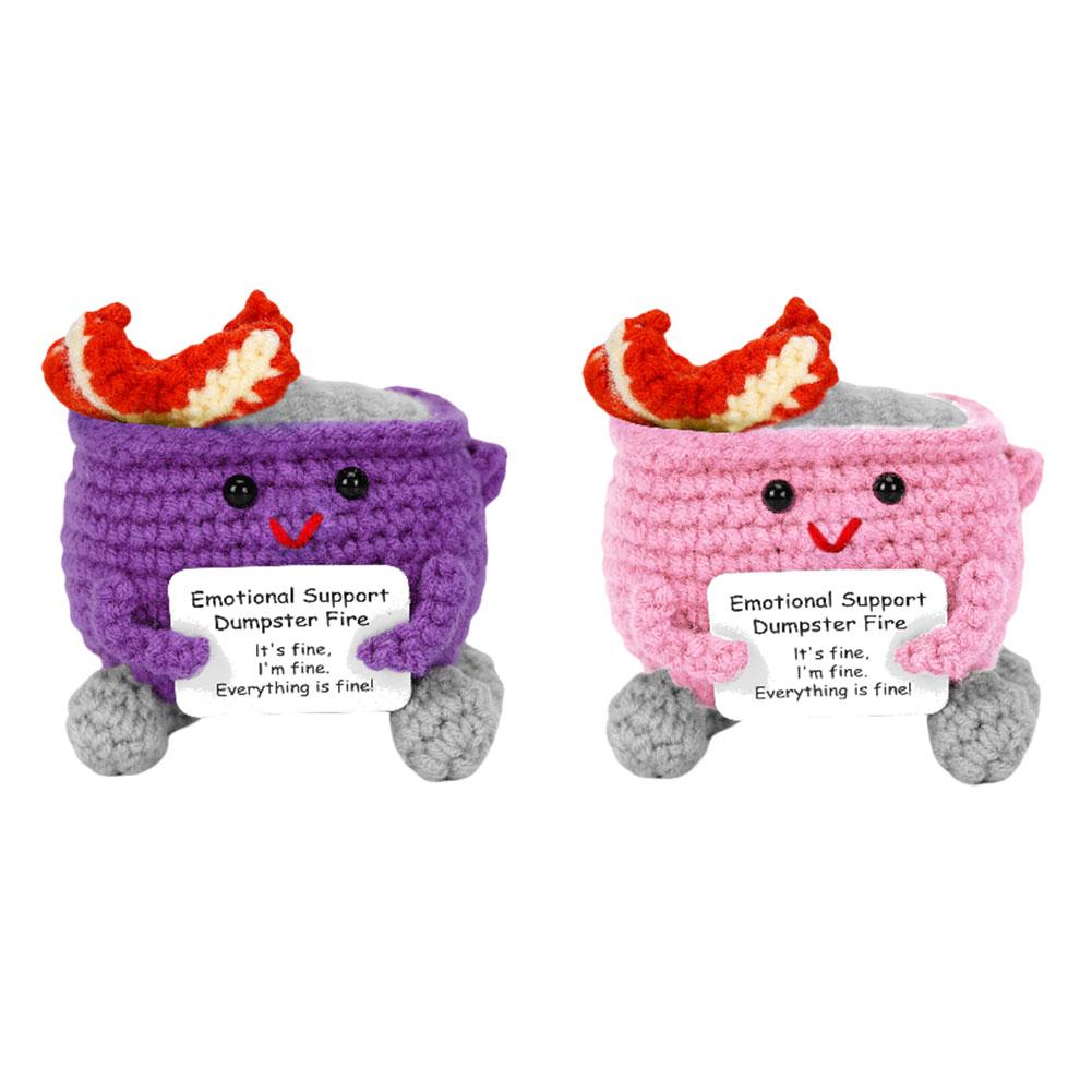 Вязаный Помойный огонь Милый Эмоциональная поддержка Помойный огонь Позитивный Вязаный Помойный огонь Украшение для офиса и дома Подарки
