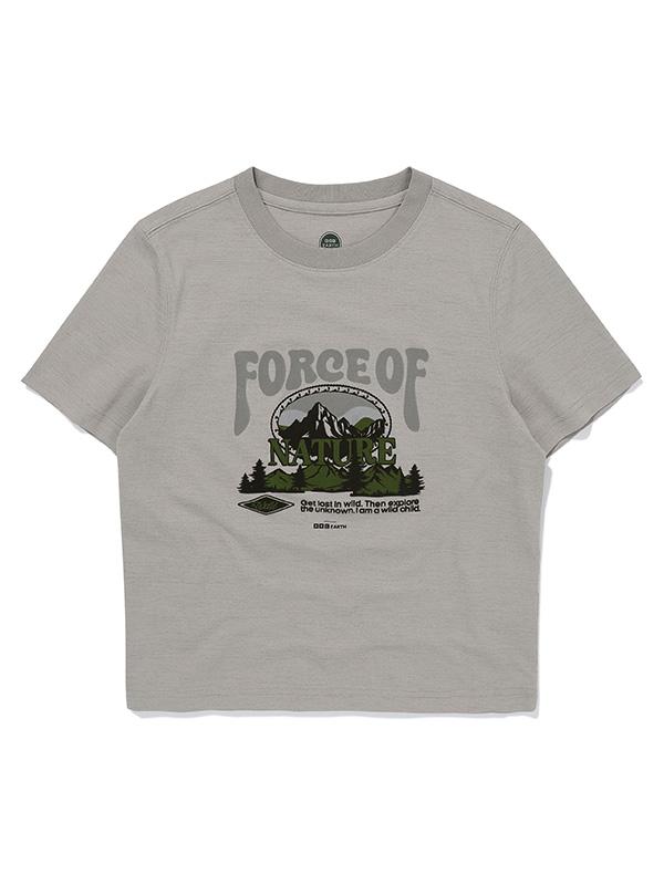 BBC EARTH Big Nature Short Sleeve Round Neck_Ash Grey