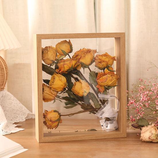 Деревянная фоторамка прозрачная двухсторонняя подставка для дисплея деревенская настольная плавающая фоторамка