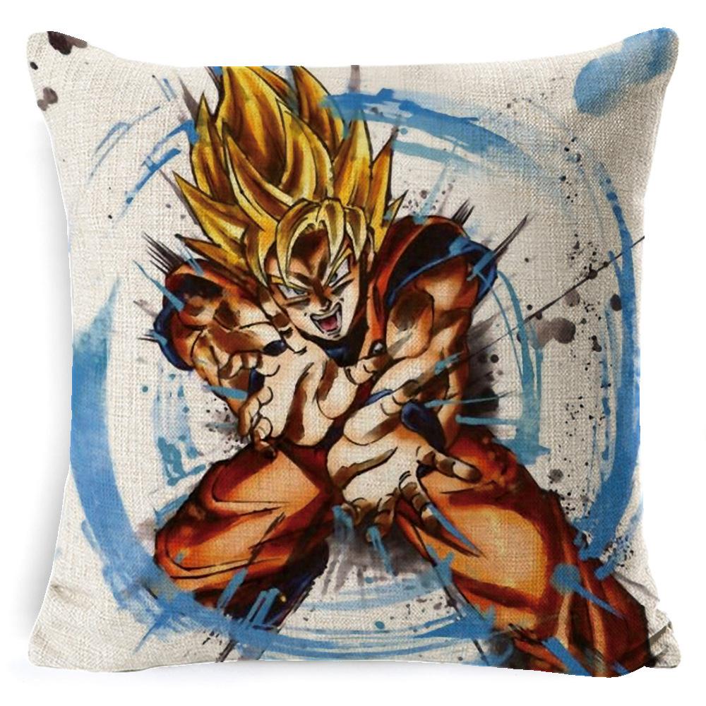 Мультяшная Анимация Dragon Ball Наволочка Лен Супер Мягкая Подушка Дом Dragon Ball Аниме Подушка