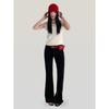 Spring design pants zipper jeans women's high street casual micro-pull pants women