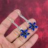 Серьги с синим сапфиром, серьги с драгоценными камнями ручной работы, серьги из цельного серебра 925 пробы, антикварные ювелирные изделия, для подарка на помолвку