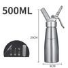 250/500/1000ml Reusable Baking Cream Gun Stainless Steel Cream Foamer Stainless Steel Cream Inlaid Vase Nitrogen Siphon Bottle