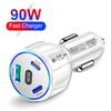 5 портов 75 Вт Автомобильное зарядное устройство для быстрой зарядки Pd Qc3.0 Автомобильное USB-зарядное устройство типа C Зарядное устройство для телефона в автомобиле для Iphone Xiaomi Huawei Samsung