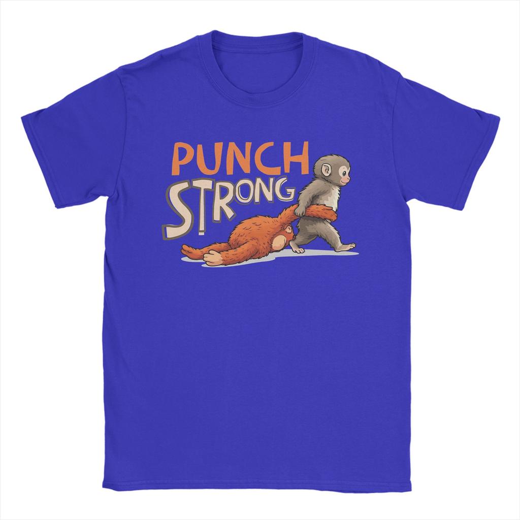 Unisex TShirt Baby Monkey Punch Strong Funny Cotton Tees Short Sleeve  T Shirts Round Collar Clothing Printed