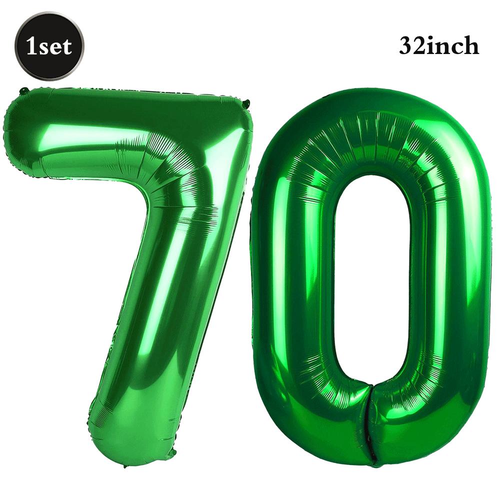 32 Inch Green Number Foil Balloons 0-9 Jungle Safari Theme Soccer Party Decor Kid Boy 1st Birthday Dinosaur Baby Shower Supplies