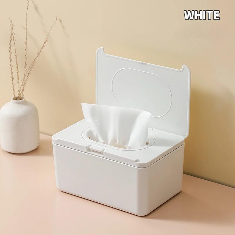 Dustproof Wet Tissue Box with Lid Baby Nappy Storage Holder for Home Car Office Paper Tissue Organizer