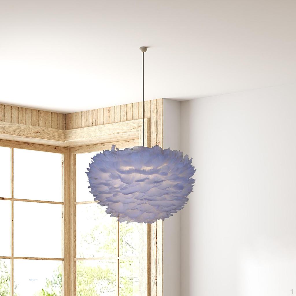 Feather Lamp Shade Desk Cover Accessory Modern Decor Night Light Holder Cage Floor for