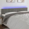 VidaXL LED Headboard Bedroom Furniture Double Bed Accessory Head of Bed Frame Interior Light Grey 3121904