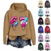 Women's Fashionable Casual Long-Sleeved Printed Hooded Sweatshirt