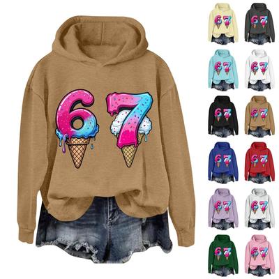 Женская модная повседневная толстовка с длинными рукавами, принтом и капюшоном