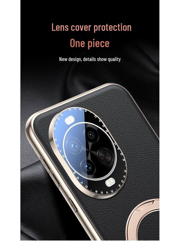 Кожаный противоударный чехол для телефона Huawei nova 14 Pro/Ultra с магнитной подставкой