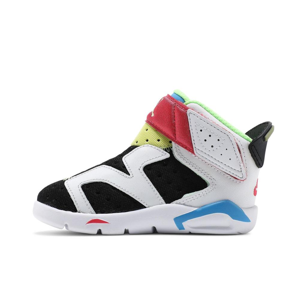 Air Jordan 6 Retro Little Flex Toddler 'Multi White' (Unisex) White / Ghost Green / Black / Coast Toddler Shoes CT4417 103
