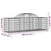 VidaXL Curved Gabion Baskets 10 Pcs 200x50x60/80 Cm Galvanized Iron, Gabion, Gabion Cage, Gabion Wall Basket, Wall 3146286