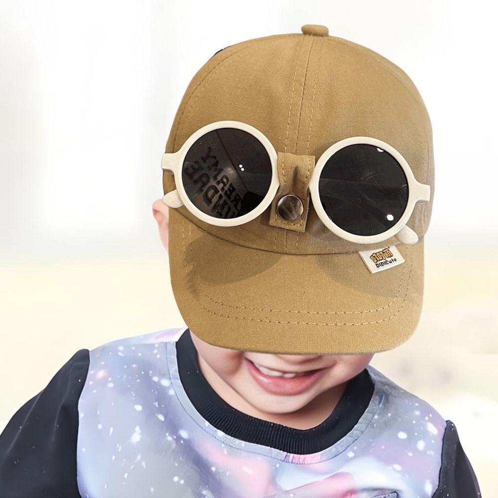 Sunshade Kids Children Sun Visor Hats Sunscreen Hip Hop Hat With Sunglasse  Spring Summer Autumn