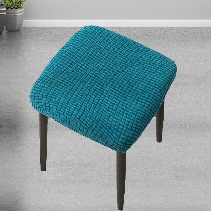 Elastic Stool Cover Plaid Chair Cover Small Square Seat Cover Restaurant