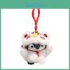 Penguin Keychain Plush With Lion Dance Theme For Celebration And Decor Party