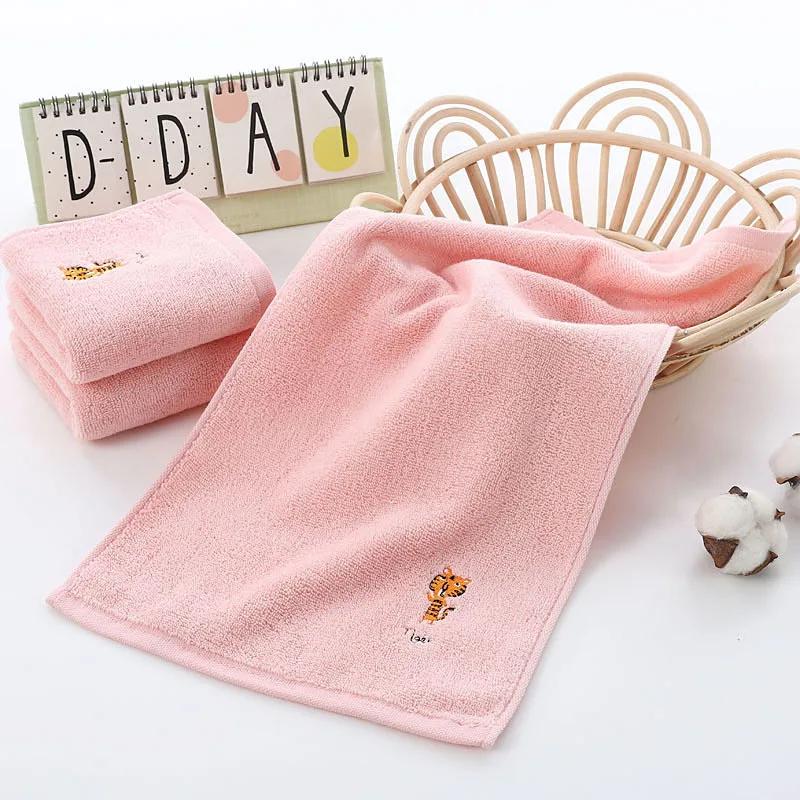 Детское полотенце из хлопка 32 нити 25 * 50 с вышитым рисунком для лица младенца, бытовые ежедневные потребности полотенце для лица