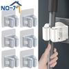2/4PCS Mop Holder Self-adhesive Broom Stand Wall Mounted Mop Support Sweeping Brush Hook Storage Organizer Bathroom Kitchen Accessories