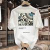 Men's Printed Round Neck T-shirt Top Summer New Mass Trend Loose Short Sleeve Youth Base Casual Half Sleeve