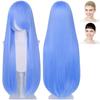 CaseEden Cosplay Wig, Premium, Smooth, Straight, Long, 100cm, Light Blue, 6143