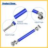 Universal Adjustable Aluminum Alloy 3"-5" 75mm Car Front Bumper Lip Splitter Strut Rod Tie Support Bars Blue - Pack of 2 Auto Replacement Parts