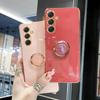 Luxury Plating Ring Holder Stand Case for Samsung Galaxy A05s A54 A34 A24 A14 A25 A74 4g 5g A04s S23 FE S24ultra Silicone Back Cover