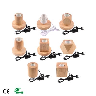 Винтажная деревянная настольная лампа с цоколем E27, держатель 220 В 110 В, вилка ЕС, ретро-ночники, настольная лампа для спальни, гостиной, украшения