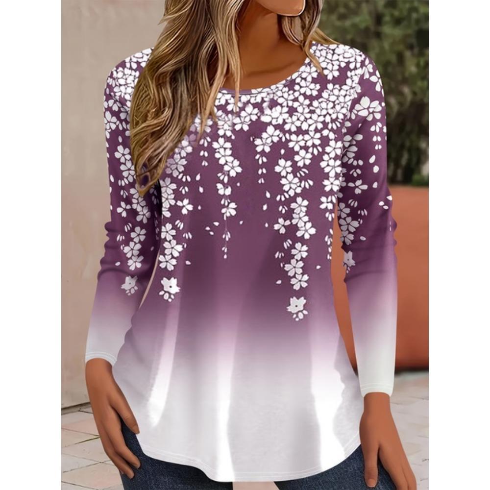 Футболка с длинным рукавом и ярким цветочным принтом 3D, модный узор, женская одежда, повседневная одежда y2k, женская одежда Harajuku