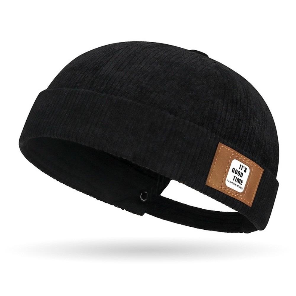 Adjustable Brimless Hat Solid Color Vintage Dome Hat New Landlord Hat Winter