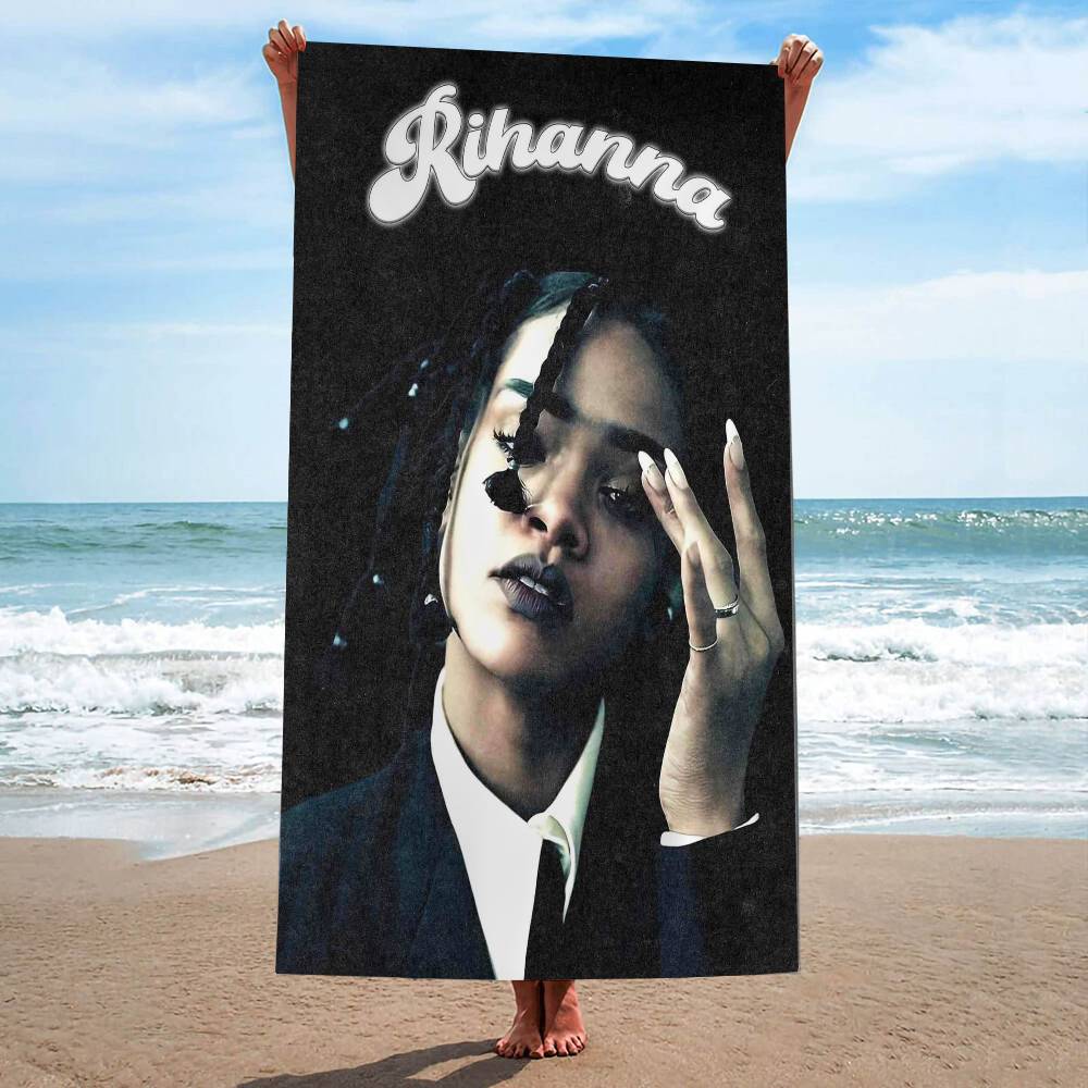 Певица R-Rihanna Микрофибра с принтом Пляжное полотенце Альпинизм Йога Пляж Плавание Бег Впитывающее Мягкое полотенце