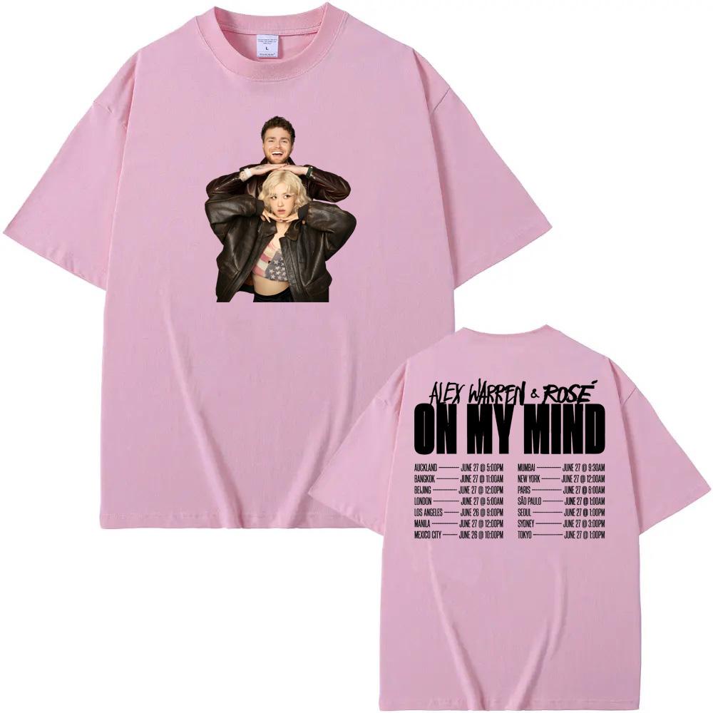 Alex WarrenROSE  On My Mind T Shirt  Round 100Cotton newTeeshirt Graphic Printing Punk Tshirt Ropa Mujer ClothingTees Top